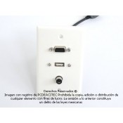 Placa Tapa VGA + USB 2.0 + Audio Jack 3.5 mm ABS